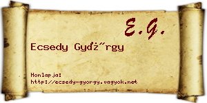 Ecsedy György névjegykártya