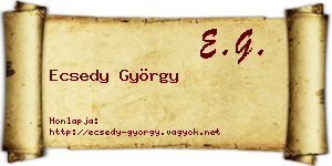 Ecsedy György névjegykártya