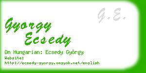gyorgy ecsedy business card