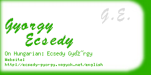 gyorgy ecsedy business card